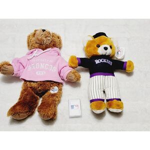 Vintage Colorado Rockies Baseball Plush Teddy Bear Toys & MLB Mini Playing Cards